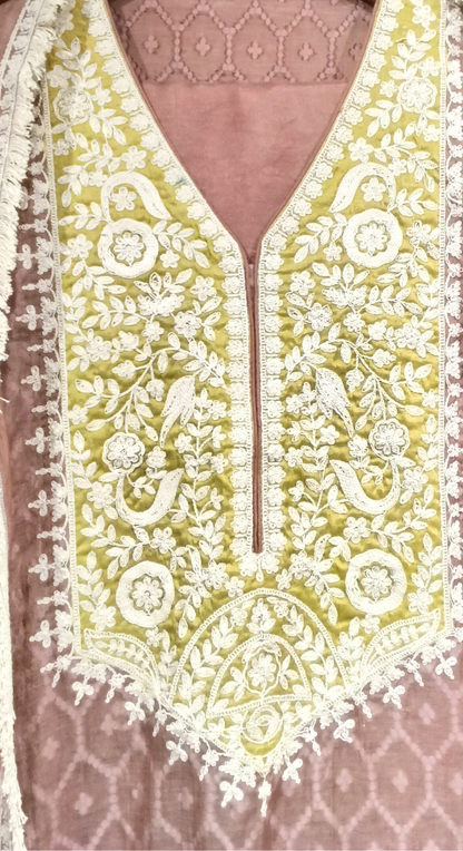 Ethereal Sunehra Chanderi Semi - Stitched Cotton Suit