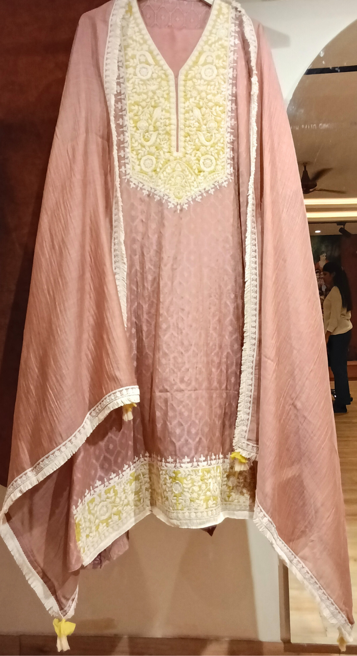 Ethereal Sunehra Chanderi Semi - Stitched Cotton Suit