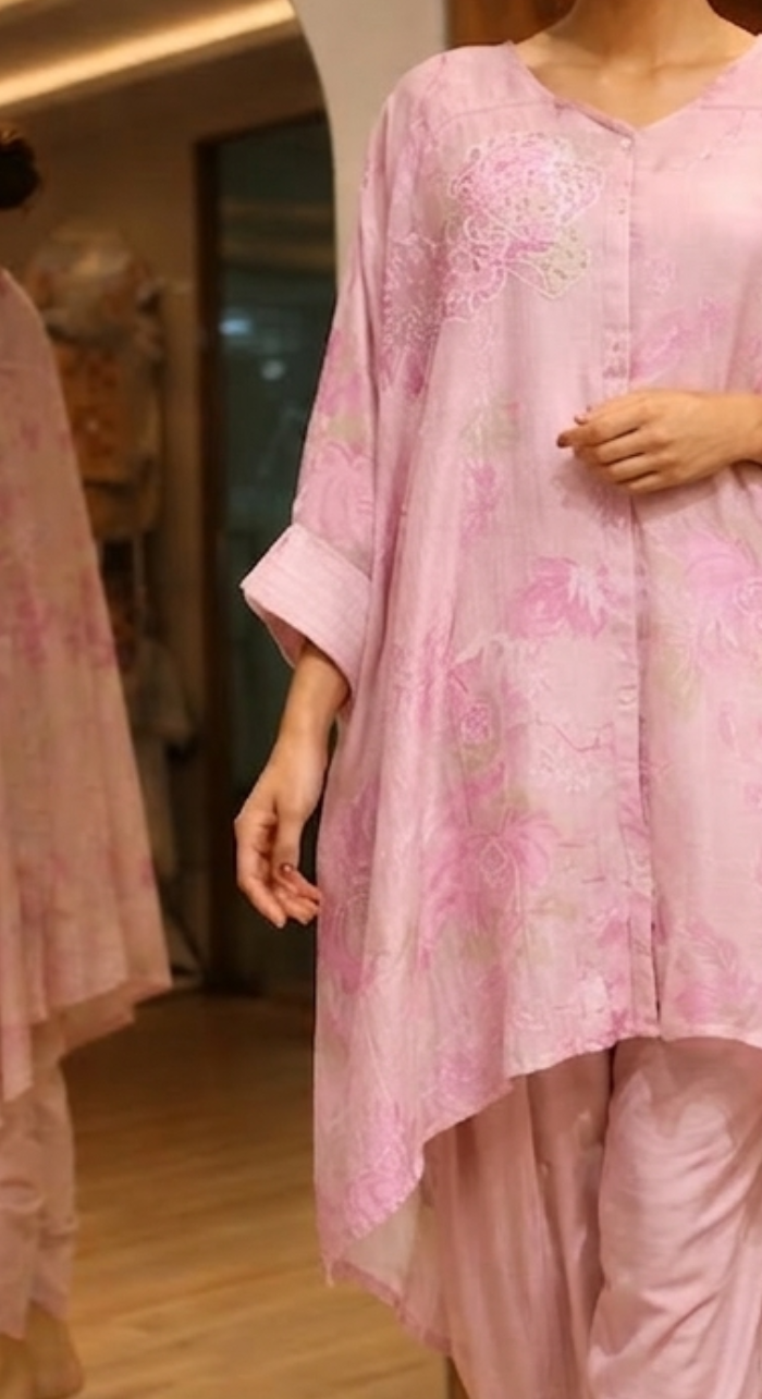 Abeer Flow Kaftan With Dhoti Salwar