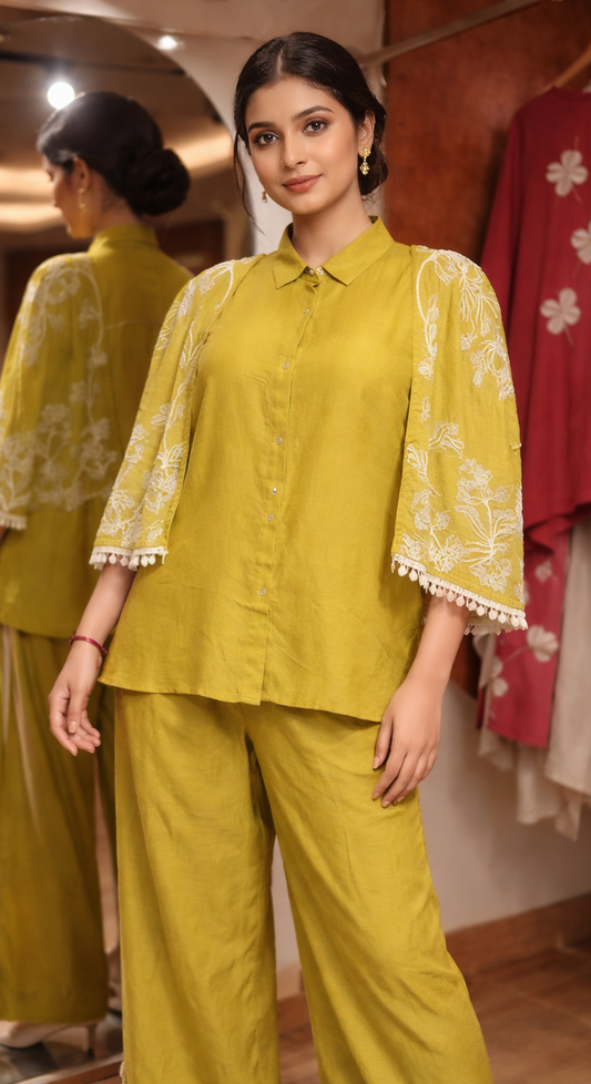 Afsana Silk Co-Ord Set ( Shirt with Pant )