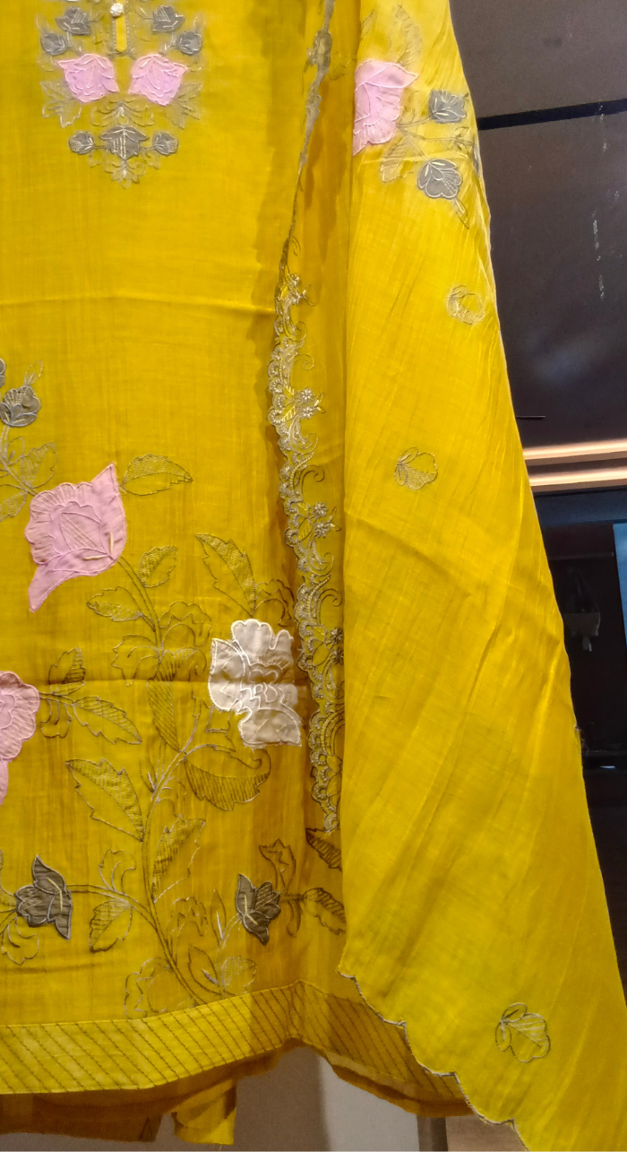 Peeli Riwaayat Chanderi Semi-Stitched Cotton Suit