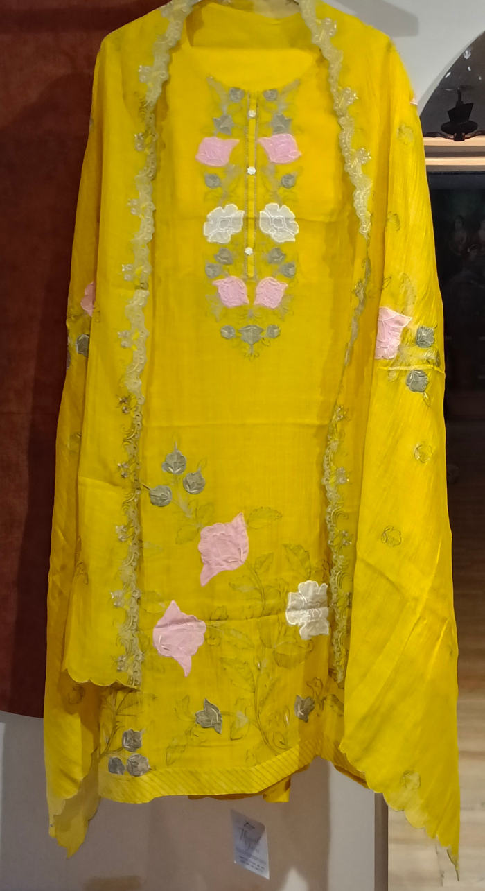 Peeli Riwaayat Chanderi Semi-Stitched Cotton Suit