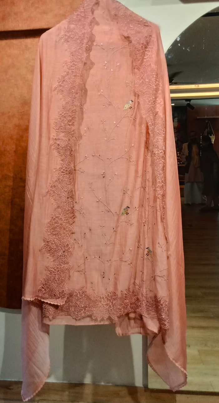 Ethereal Blush Semi - Stitched Cotton Suit