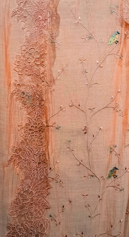 Ethereal Blush Semi - Stitched Cotton Suit