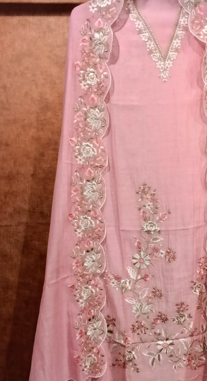 Gulnaar Heirloom Chanderi Semi-Stitched Cotton Suit