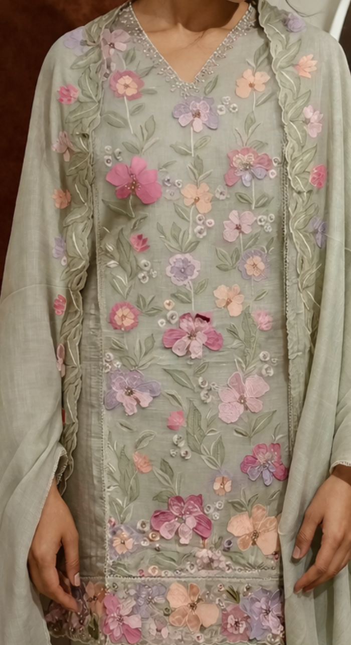 Rajsi Komal Chanderi Semi - Stitched Cotton Suit