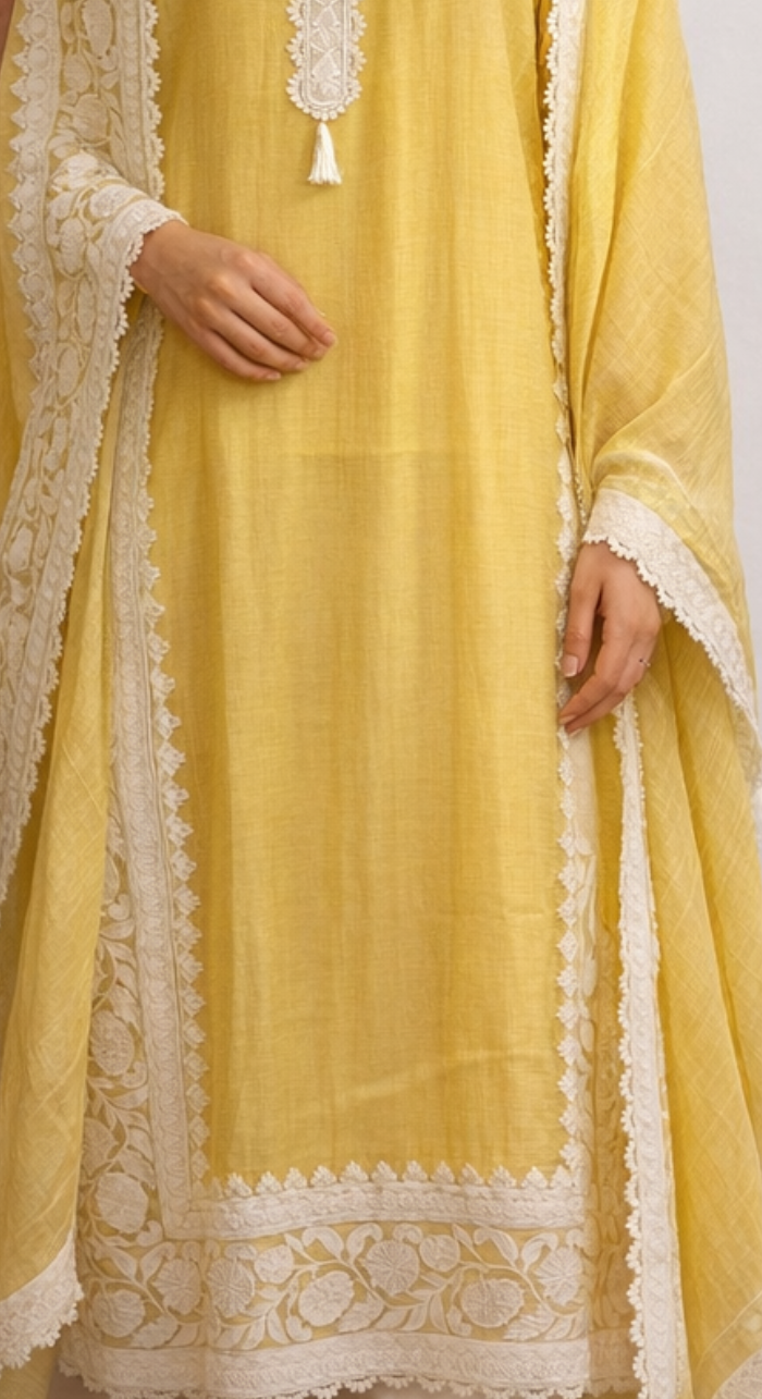 Raag Basanti Semi-Stitched Cotton Suit