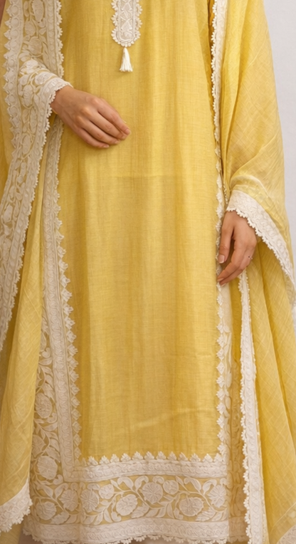 Raag Basanti Semi-Stitched Cotton Suit