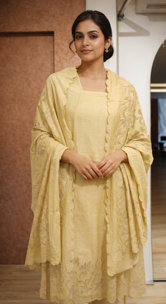Hiranyaa Grace Semi-Stitched Mul Cotton Suit
