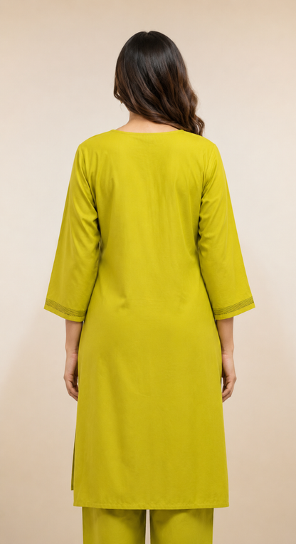 Gul Virasat Mehndi green kurta with pant