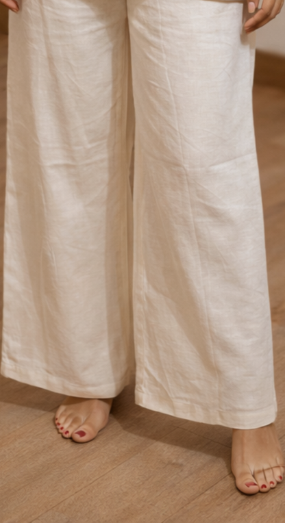 Eira Bloom White Kurti Palazzo