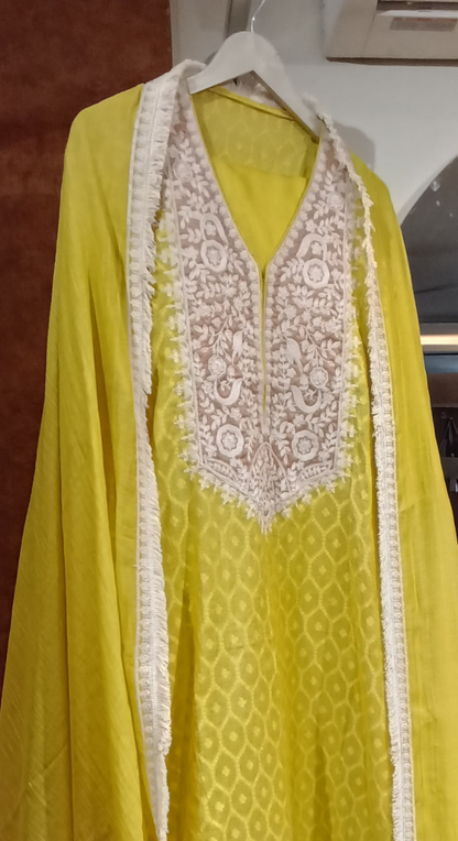 Sunehri Aura Semi-Stitched Chanderi Cotton Suit