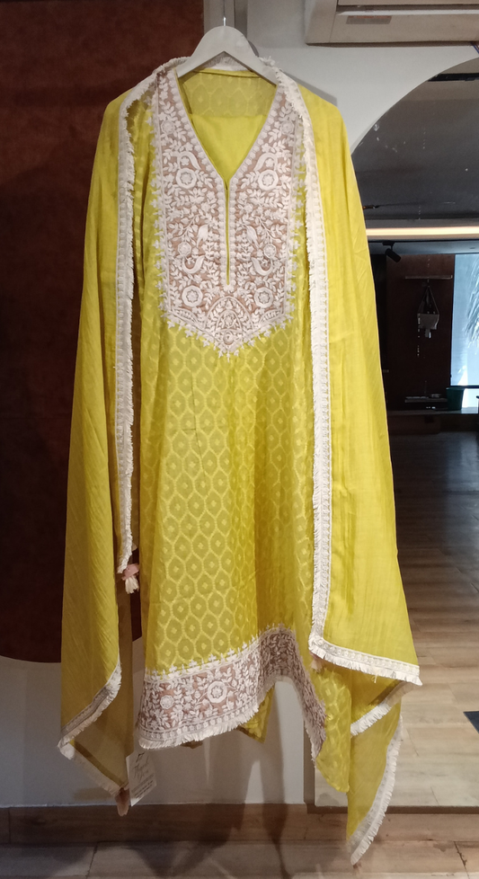 Sunehri Aura Semi-Stitched Chanderi Cotton Fabric