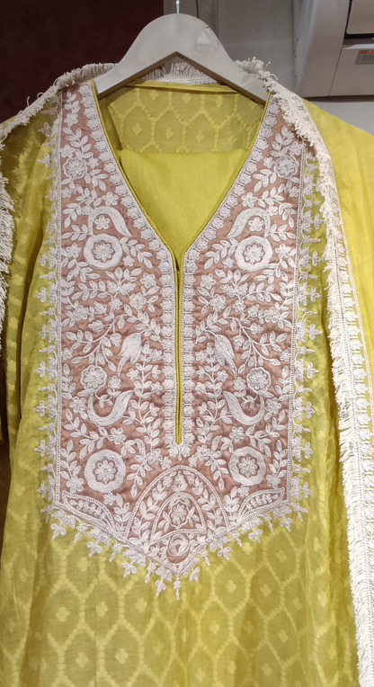 Sunehri Aura Semi-Stitched Chanderi Cotton Suit