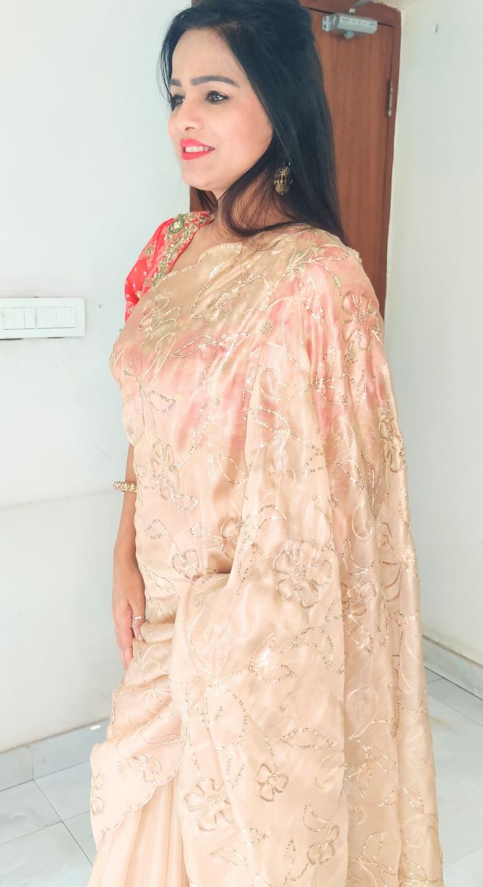 Classic Golden Sequins Saree