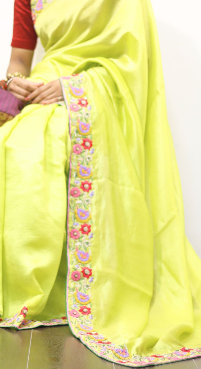 Silk Saree With Fine Embroidery