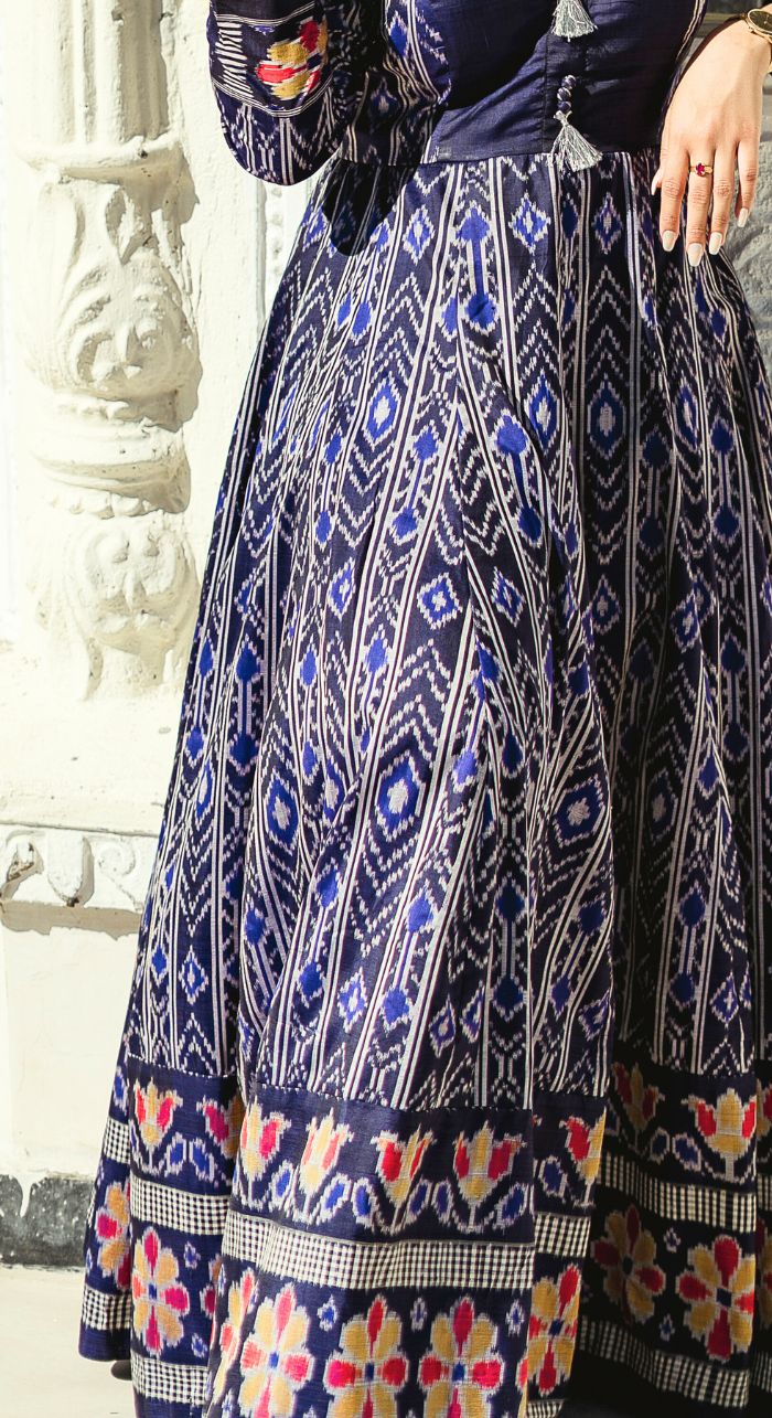 Blue Net Fabric Fancy Gown 