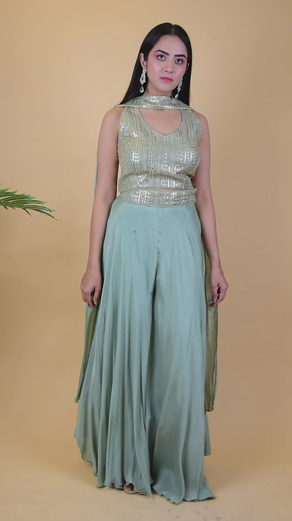 Festive Sharara & Top Set