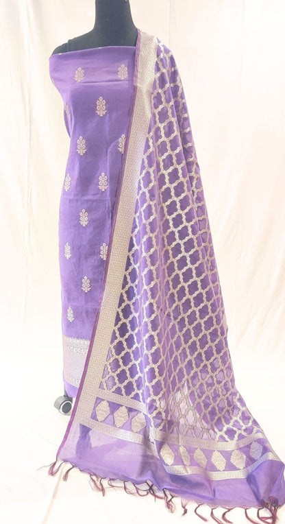 Purple Banarasi Silk Suit