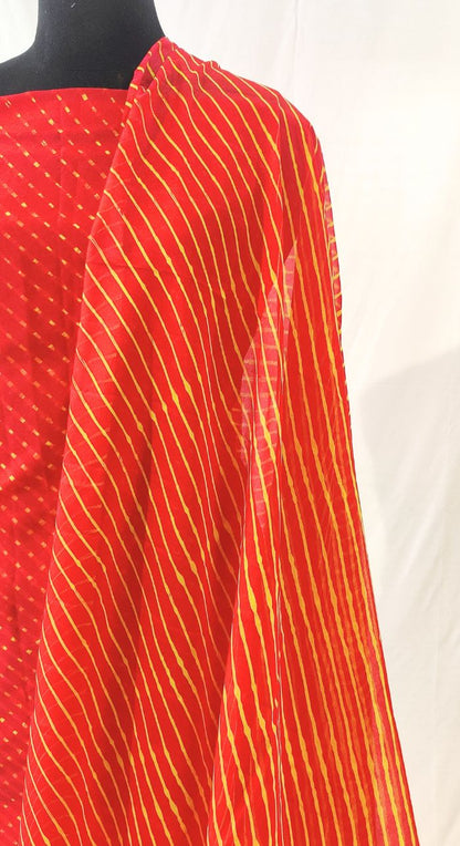Red Kota Leheriya Suit