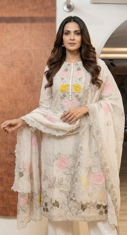 Riwaayat Chanderi Semi-Stitched Cotton Suit
