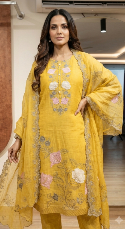 Riwaayat Chanderi Semi-Stitched Cotton Suit