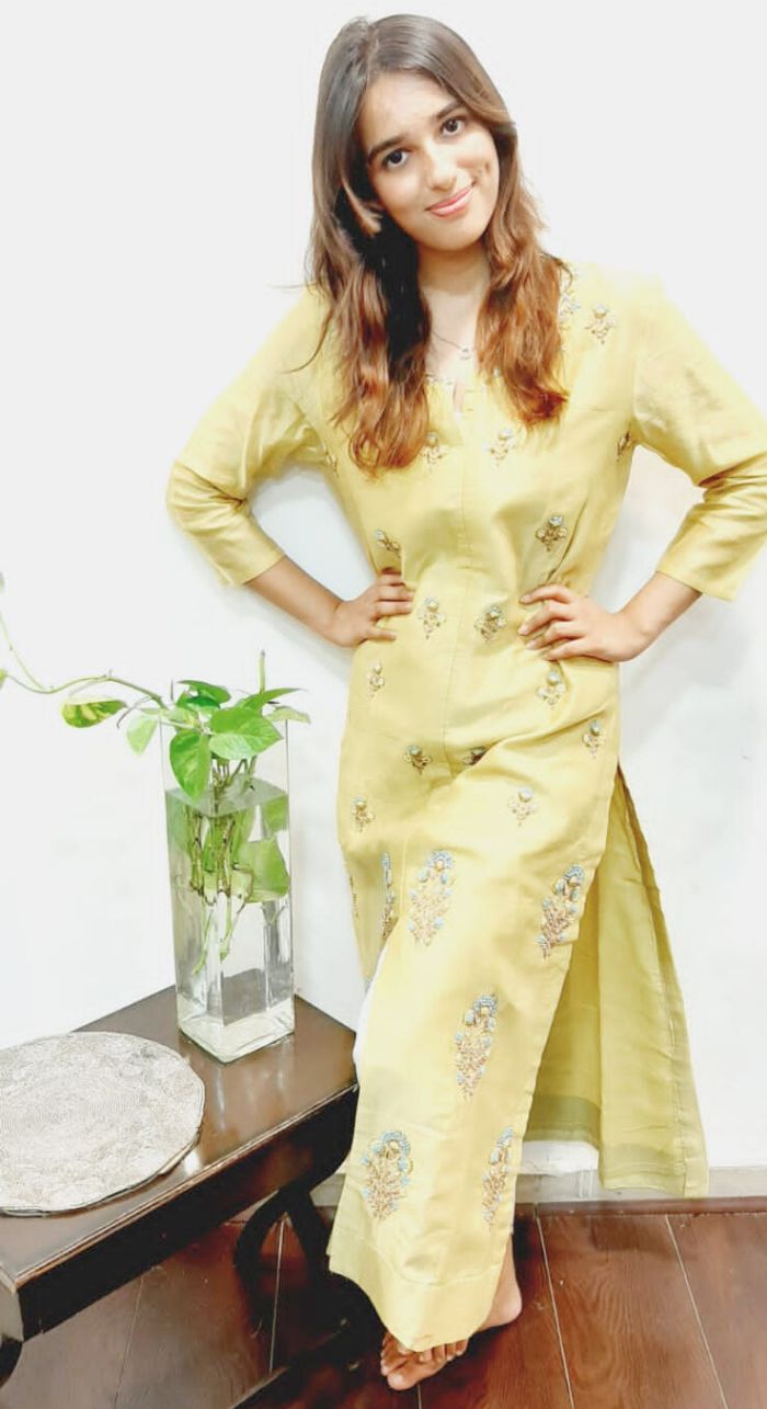 Chanderi Silk Suit With Fine Work