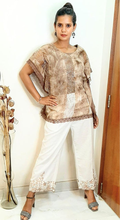Kaftan Top With White Pants